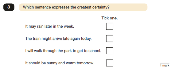 A typical question from the GaPS (Paper 1, short-answer questions)