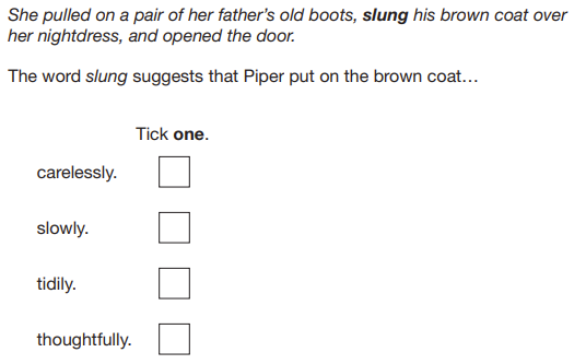 Question 29 from the 2019 KS2 English Reading SATs Paper